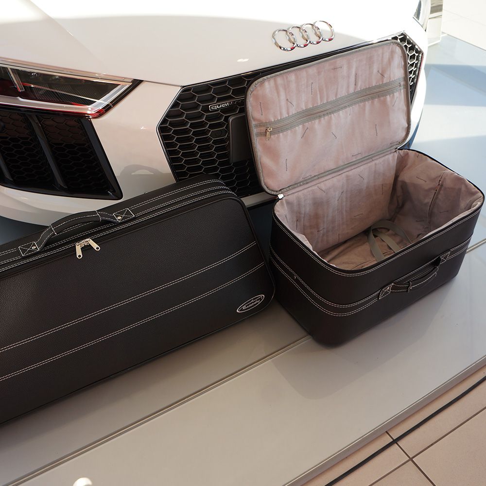 Audi R8 Spyder/Roadster (EU) up to 2015 Suitcase set partial leather 2-pcs.