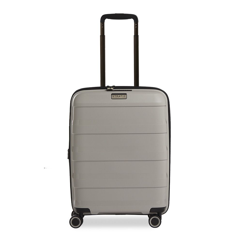 Straw + - Hard suitcase S (55 cm) - pastel blue - beige