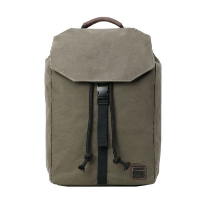 Heritage Waxed Canvas Laptop Backpack - Olive