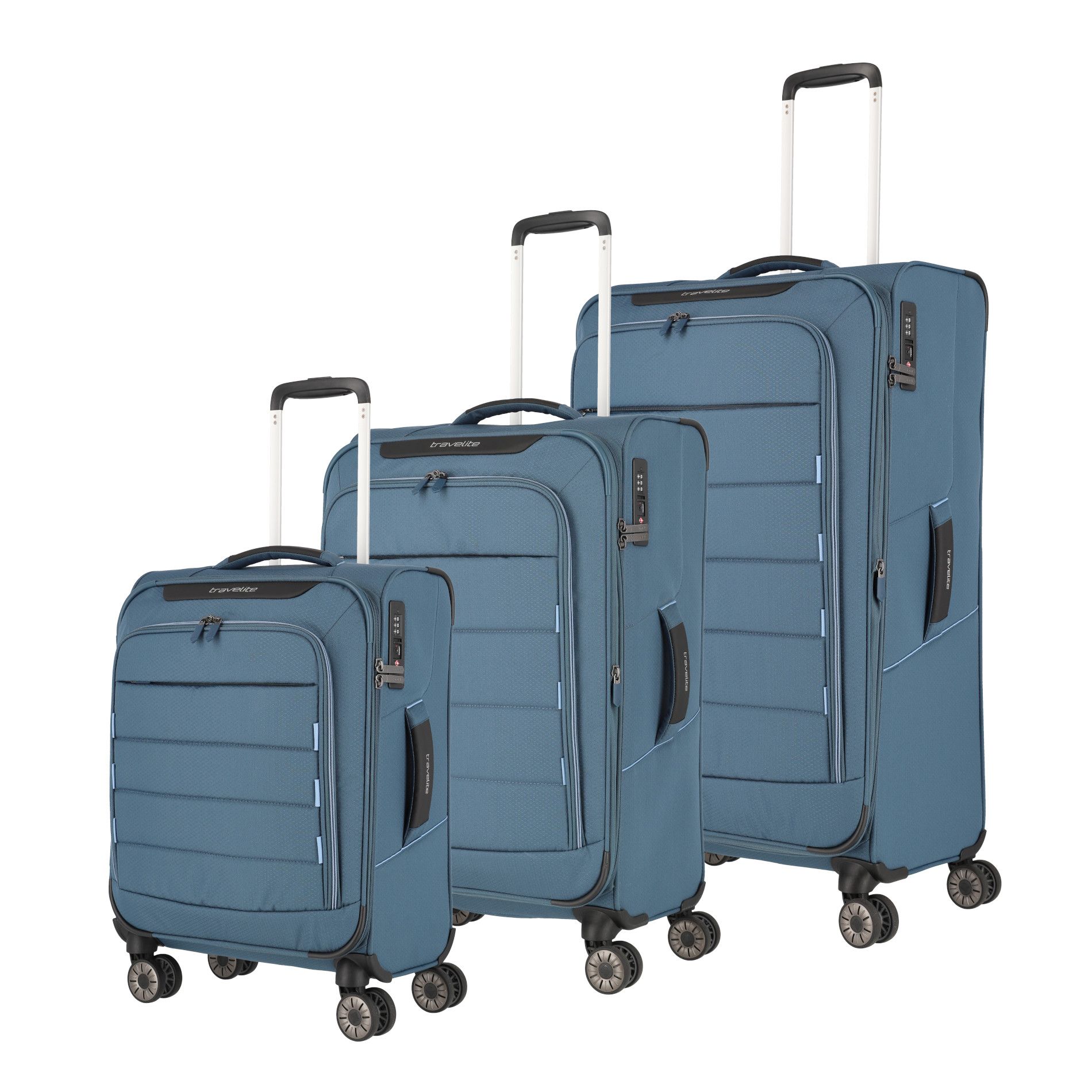 SKAII suitcase set 4 wheels size L/M/S - panorama blue