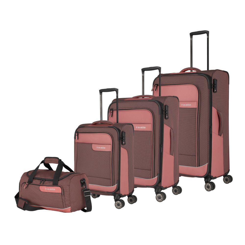 VIIA suitcase set 4 wheels size L/M/S + travel bag - slate - Spring rose [14]