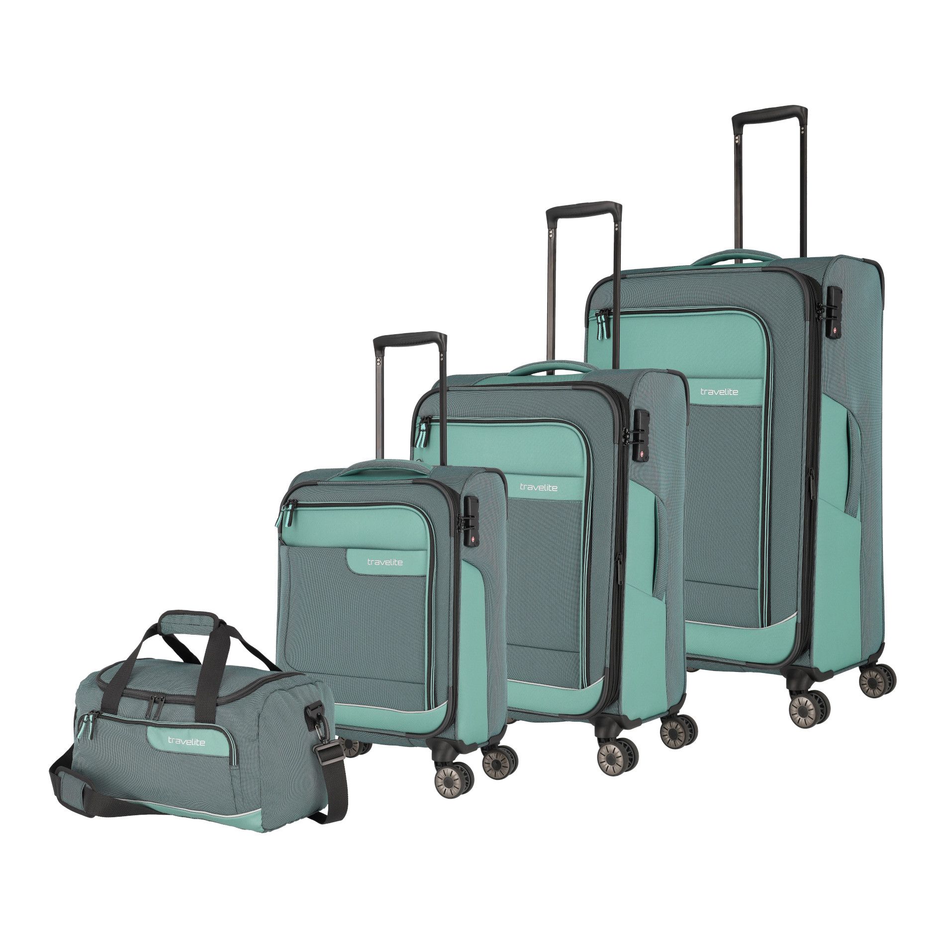 VIIA suitcase set 4 wheels size L/M/S + travel bag - slate - Eucalyptus [80]