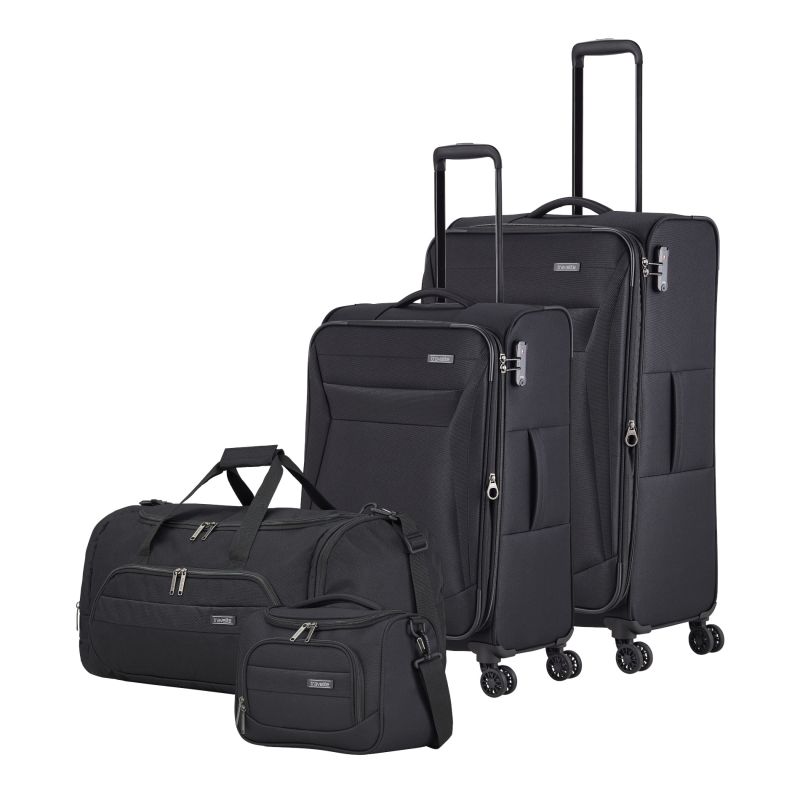 CHIOS suitcase set with 4 wheels size L/M (incl. travel bag + beauty case) - black