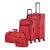 CHIOS suitcase set with 4 wheels size L/M (incl. travel bag + beauty case) - black - Red [10]