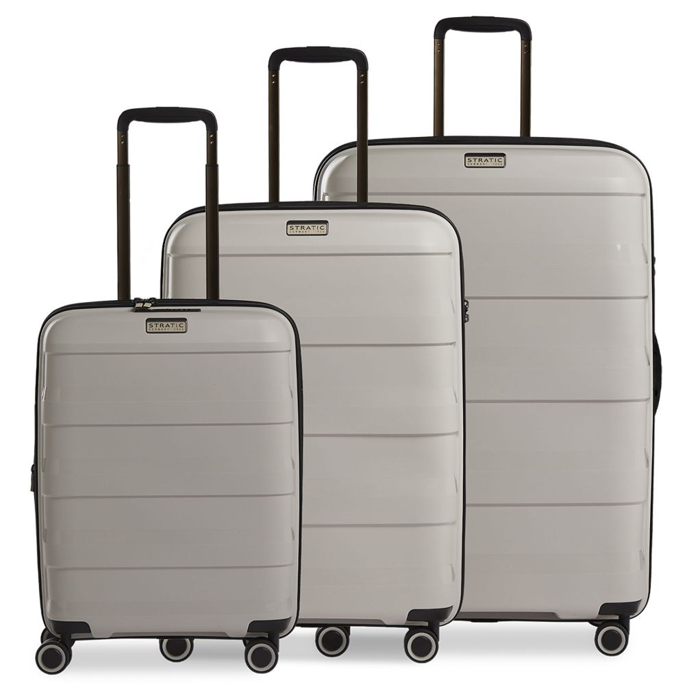STRAW + - 3-piece suitcase set (S, M, L) - Mint - Beige [20]