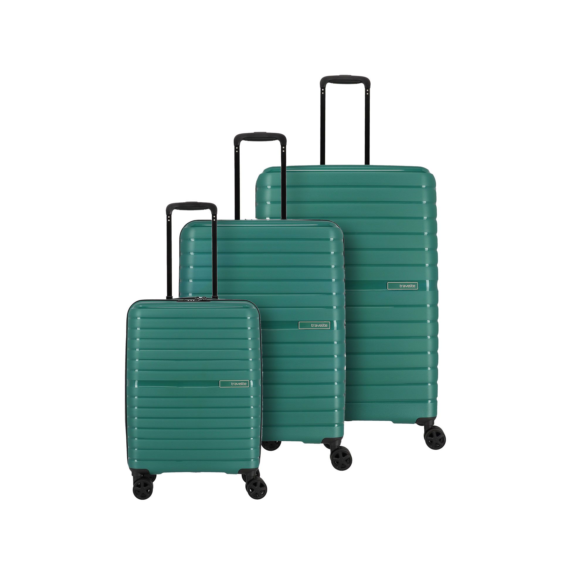 TRIENT suitcase set size L/M/S - green