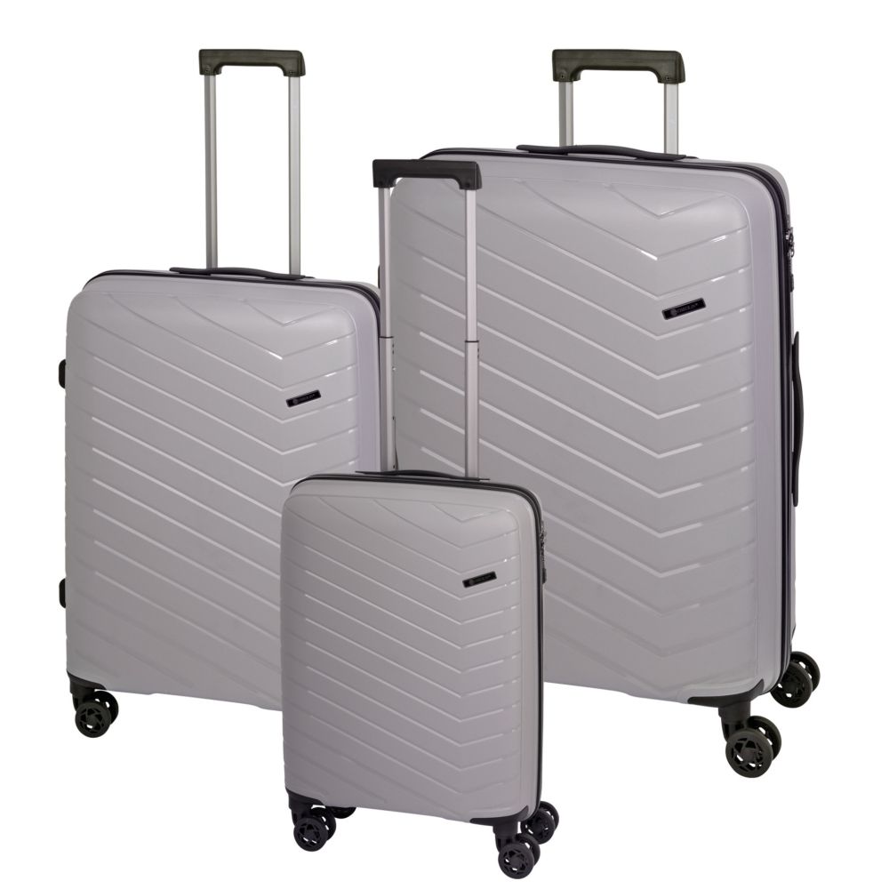 3-piece suitcase set ORLANDO with 4 wheels - silver