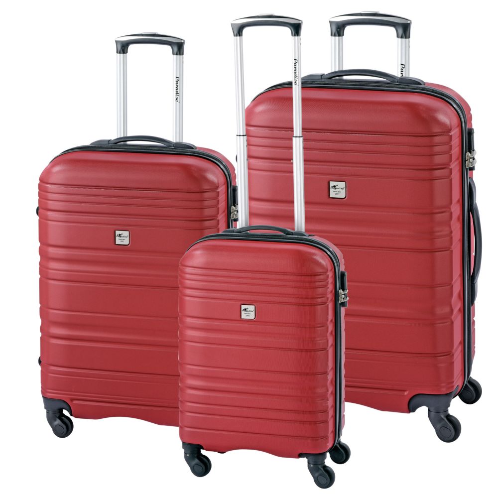 3-piece suitcase set SANTIAGO Paradise - black - red