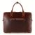 Leather XL briefcase Albert - brown / inner lining dots