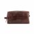 Everest leather wash bag - brown / blue