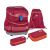 BUDDY CLASSIC 4-piece satchel set - seaport/navy - beet red/chili [259202]